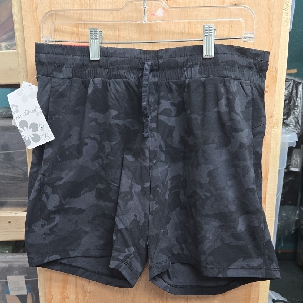 Tuff Athletics Size XS Black Grey Camo High Waisted Active Short